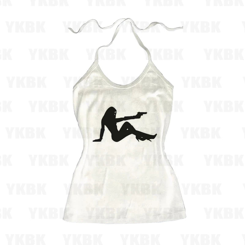 Harajuku Y2k Aesthetic Y2k Crop Top Women Sexy Girl Print Graphics Baby Tee Goth Casual Short Sleeve Tshirt Punk Streetwear Slim